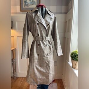 Designer OPDV Paris Classic Plaid Double-Breasted Coat Size 12